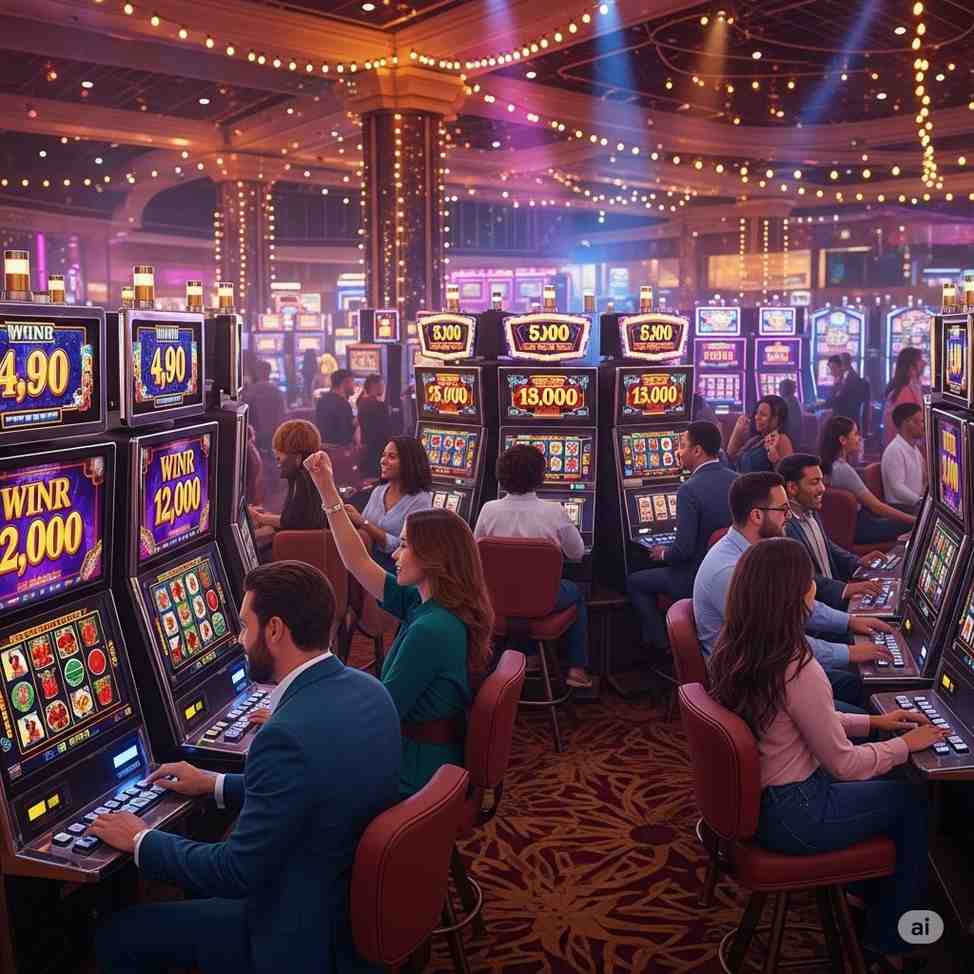 Happy players enjoying slots